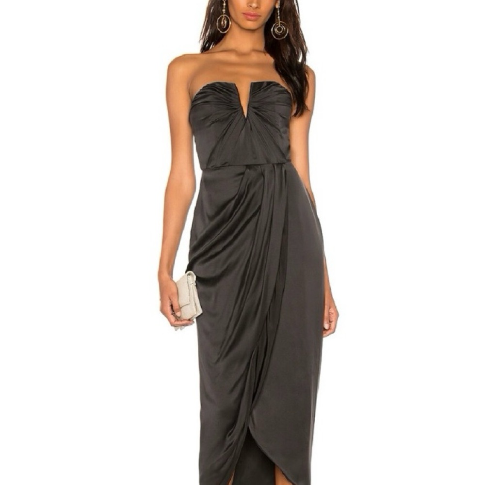 Yumi Kim - Satin Black Tulip Dress